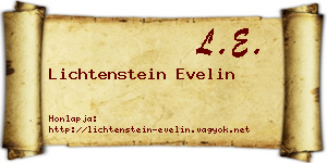 Lichtenstein Evelin névjegykártya